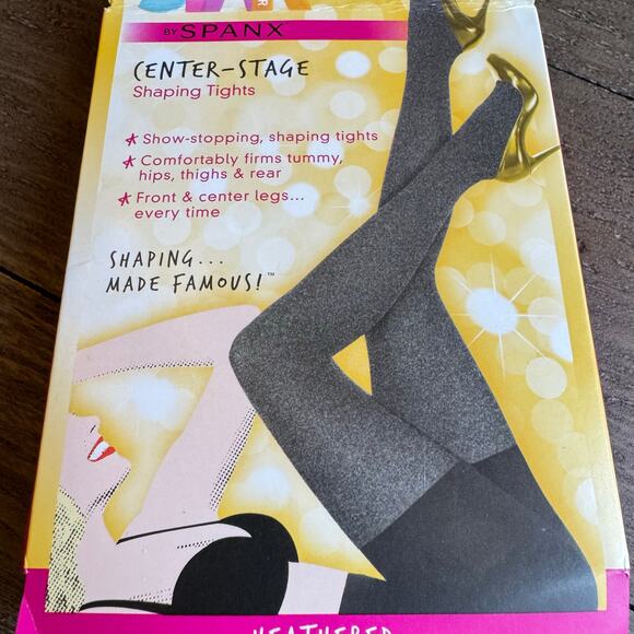 Spanx Women's Size E Heathered Gray Star Power Shaping Tights NEW 195-265lbs - Picture 3 of 7